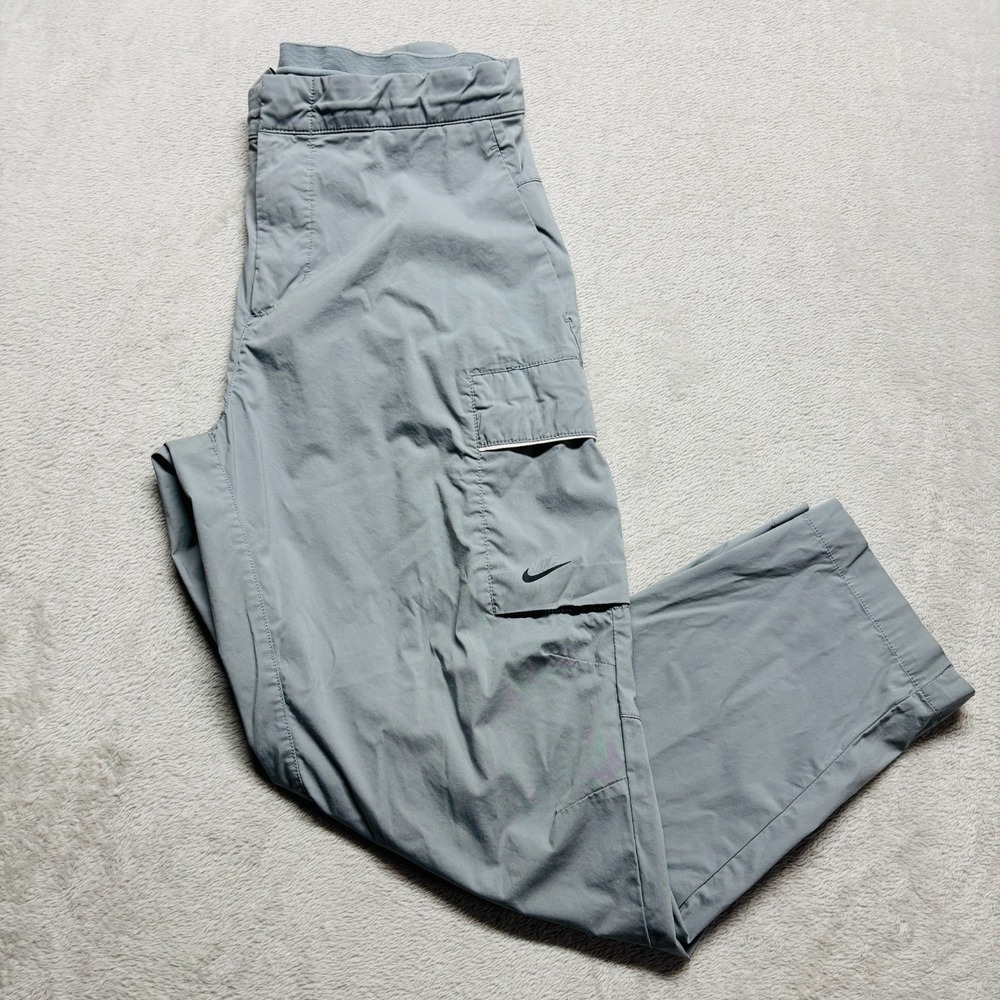 Nike Sportswear Tech Unlined Woven Cargo Pants Mens 34 Gray Stretch Drawstring